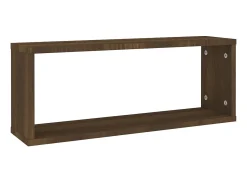 Prateleiras parede 2pcs madeira processada 60x15x23 cm castanho PT437791