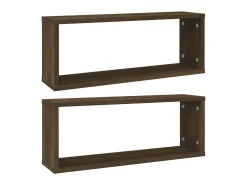 Prateleiras parede 2pcs madeira processada 60x15x23 cm castanho PT437791