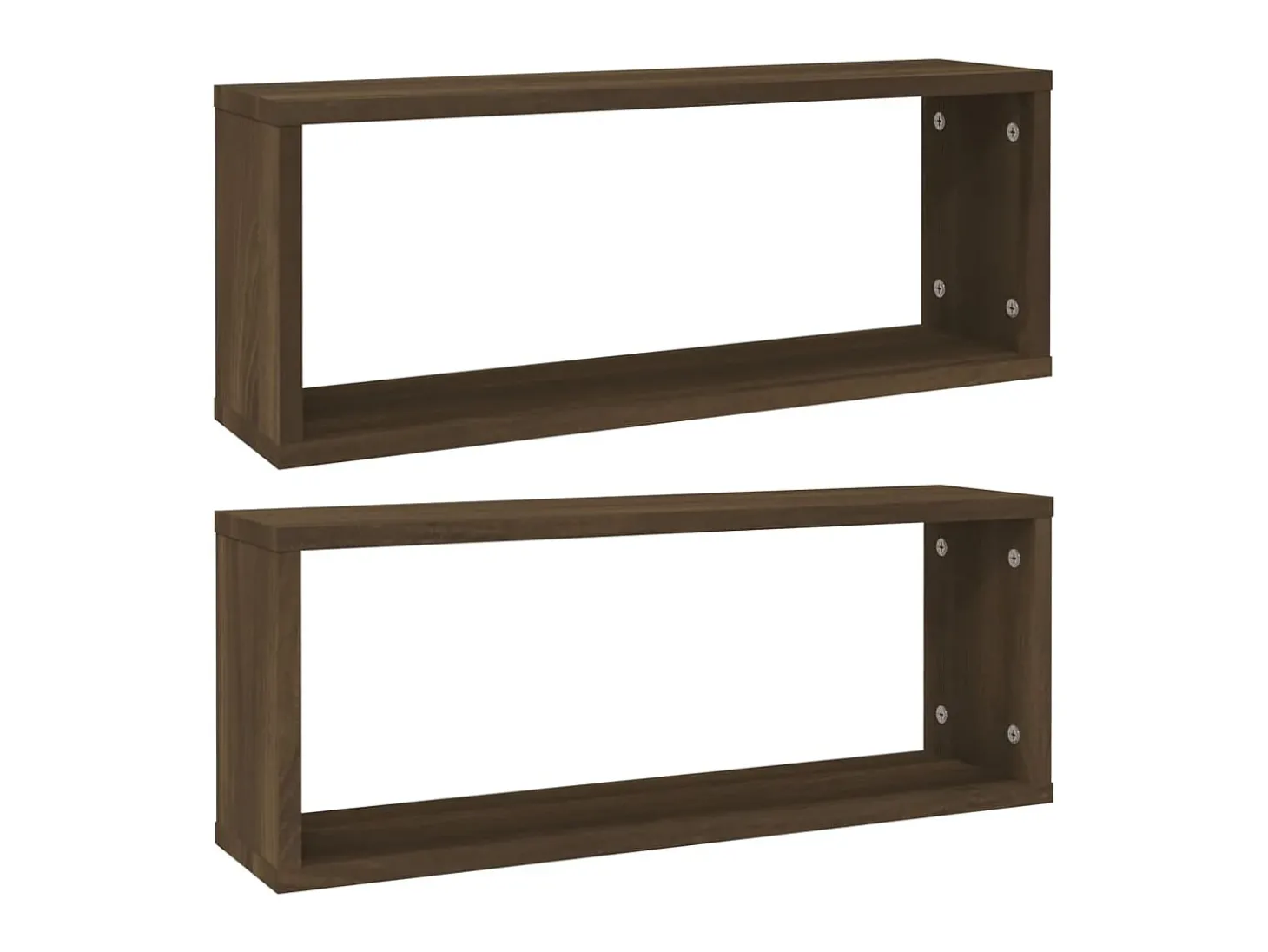 Prateleiras parede 2pcs madeira processada 60x15x23 cm castanho PT437791