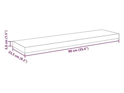 Prateleiras parede suspensas 4 pcs 90x23,5x3,8cm MDF cinzento