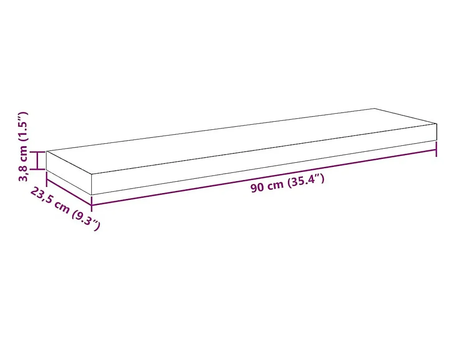 Prateleiras parede suspensas 4 pcs 90x23,5x3,8cm MDF cinzento