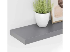 Prateleiras parede suspensas 4 pcs 90x23,5x3,8cm MDF cinzento