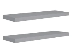 Prateleiras parede suspensas 2 pcs 80x23,5x3,8cm MDF cinzento PT541633