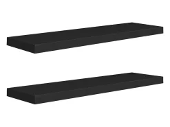 Prateleiras parede suspensas 2 pcs 90x23,5x3,8cm MDF preto PT830121