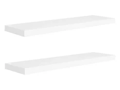 Prateleiras parede suspensas 2 pcs 90x23,5x3,8cm MDF branco PT354762