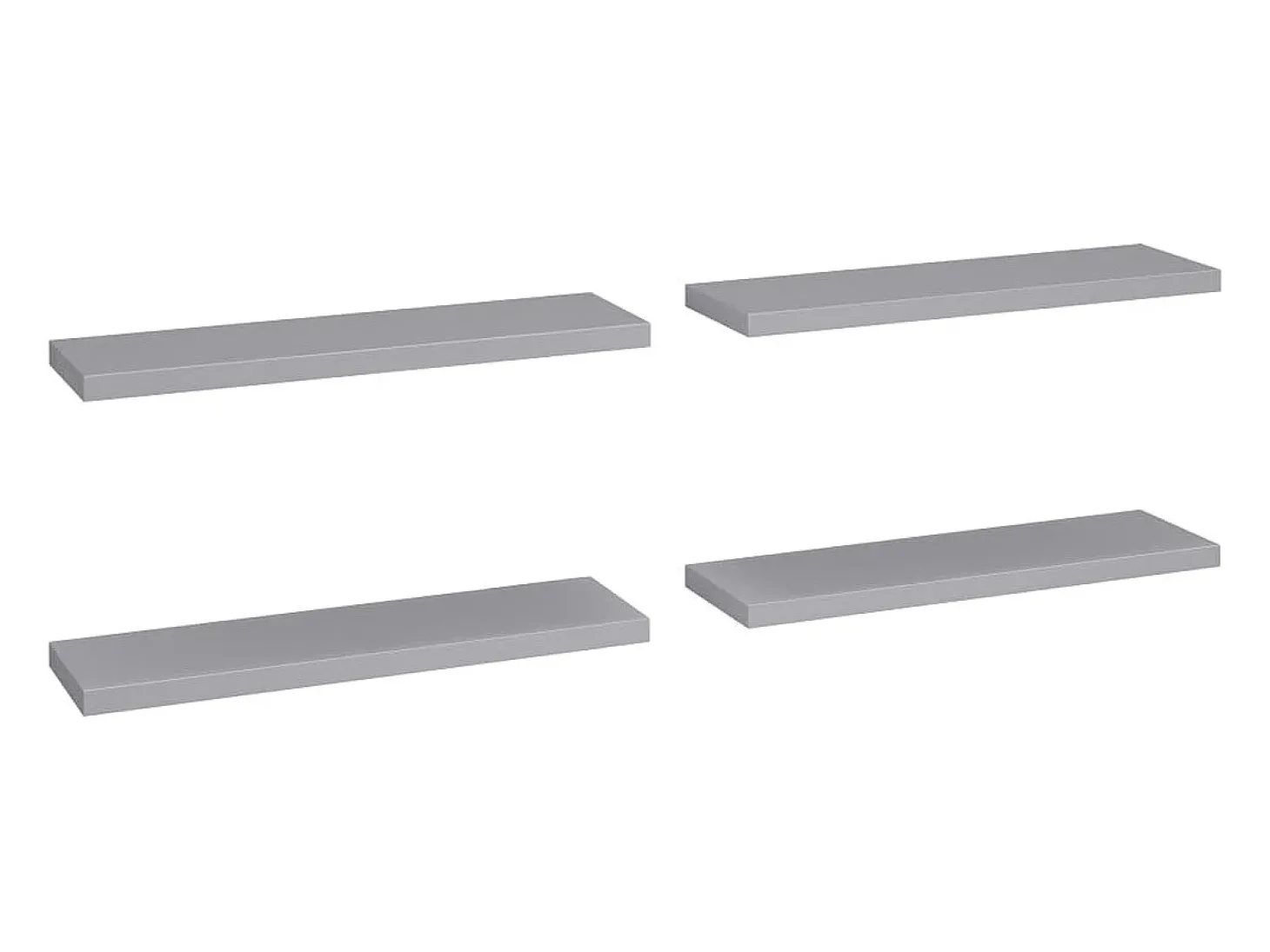 Prateleiras parede suspensas 4 pcs 90x23,5x3,8cm MDF cinzento PT525621