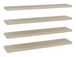 Prateleiras parede suspensas 4 pcs 120x23,5x3,8cm MDF carvalho PT433143