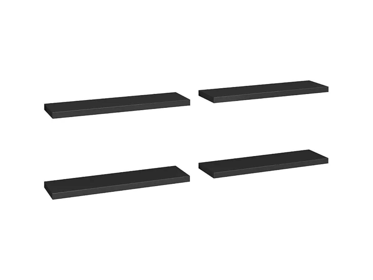 Prateleiras parede suspensas 4 pcs 90x23,5x3,8cm MDF preto PT837964