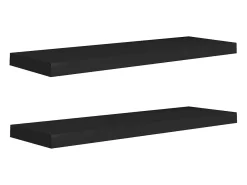 Prateleiras parede suspensas 2 pcs 80x23,5x3,8cm MDF preto PT166519