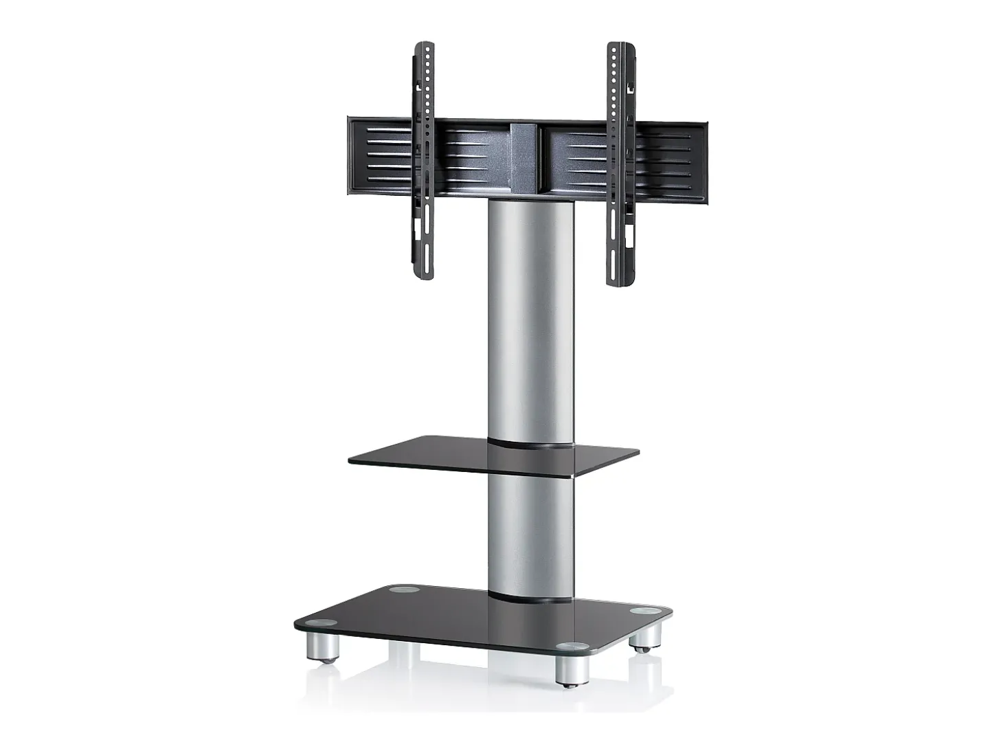 Pés de suporte de TV Tosal Vidro preto A. 100 x L. 60 x P. x 44 cm