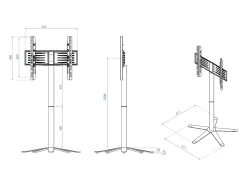 Pés de suporte de TV Xila Branco A. 100 x L. 61 x P. 61 cm