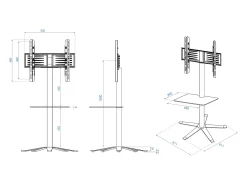 Pés de suporte de TV Xila Branco A. 100 x L. 61 x P. 61 cm