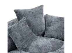Puff com 3 almofadas - Para adultos e crianças - Chenille cinzento, não necessita de montagem