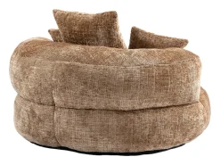 Puff com 3 almofadas - Para adultos e crianças - Chenille castanho claro, não necessita de montagem