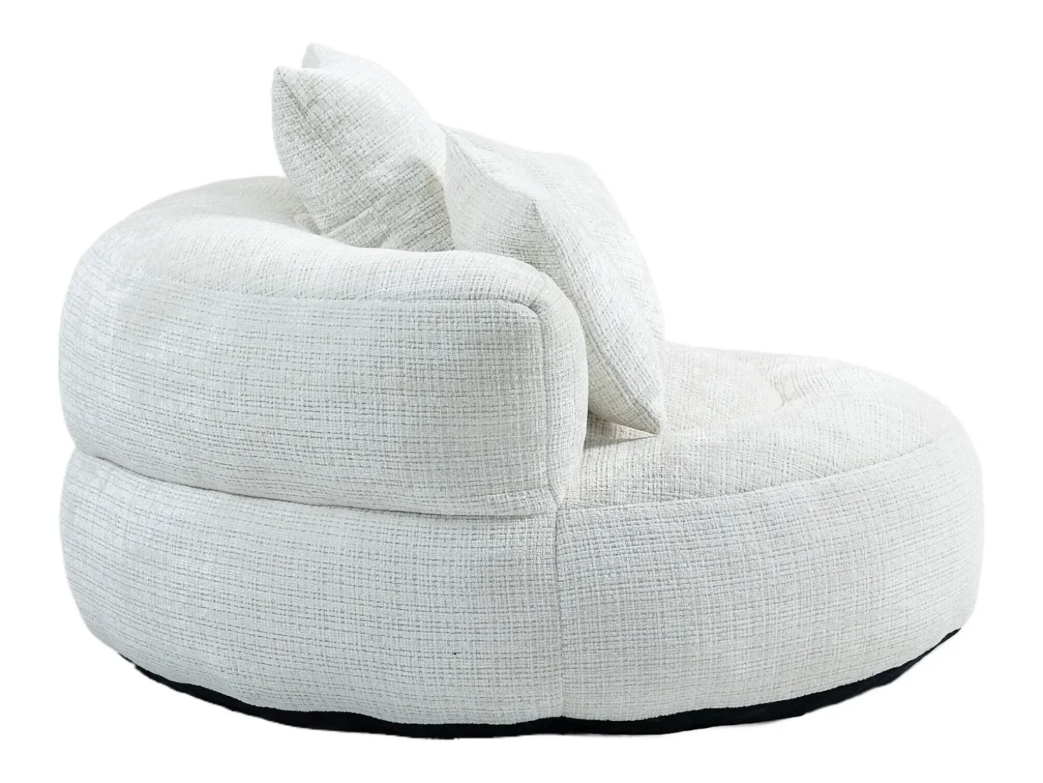 Puff com 3 almofadas - Para adultos e crianças - Chenille bege, não necessita de montagem