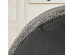 Puff Redondo de Chenille, Espuma Alta Densidade, com 3 Almofadas, Cinza, 127x127x85cm