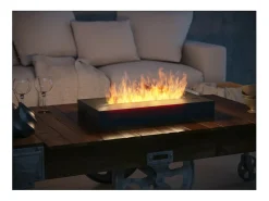 Queimador a bioetanol com bancada em aço inoxidável preto mate 60cm
