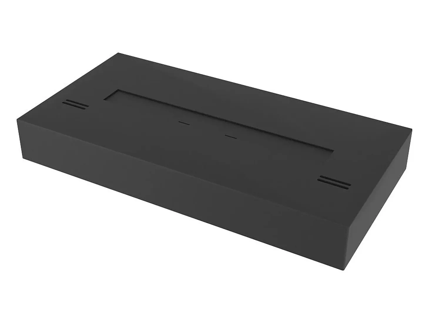 Queimador a bioetanol com bancada em aço inoxidável preto mate 60cm