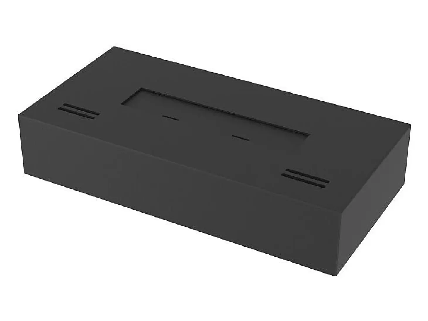 Queimador a bioetanol com bancada em aço inoxidável preto mate 40cm