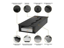 Queimador de bioetanol embutido em aço inoxidável preto de 4 lt 100cm