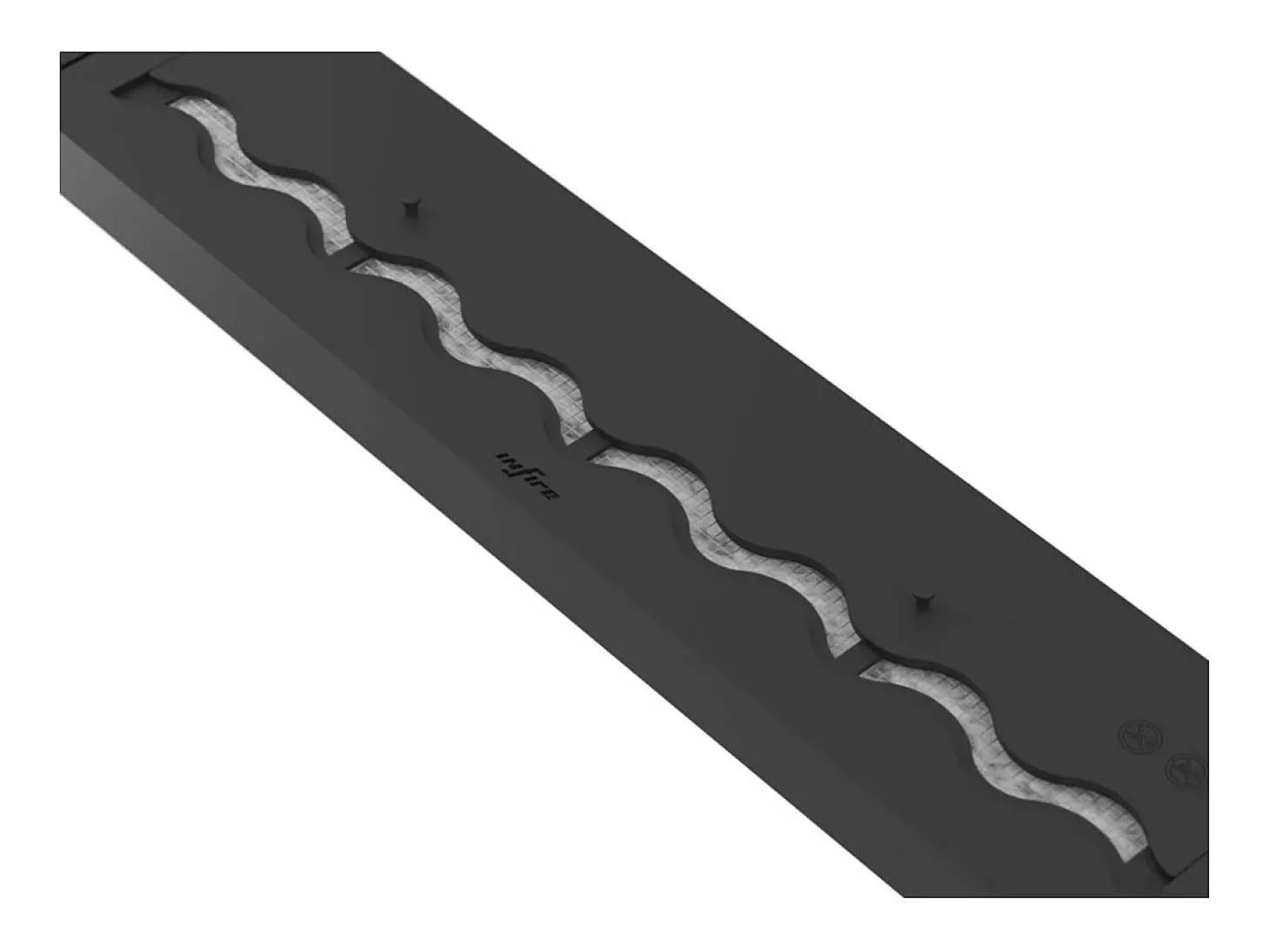 Queimador de bioetanol preto embutido de 80 cm em aço inoxidável, 3 lt