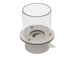 Queimador redondo com vidro para lareira a bioetanol, biolareira em aço inox 1,5 lt d.25