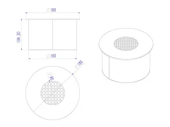 Queimador redondo para lareira a bioetanol, em aço inoxidável, 2 litros, diâmetro de 20 cm.