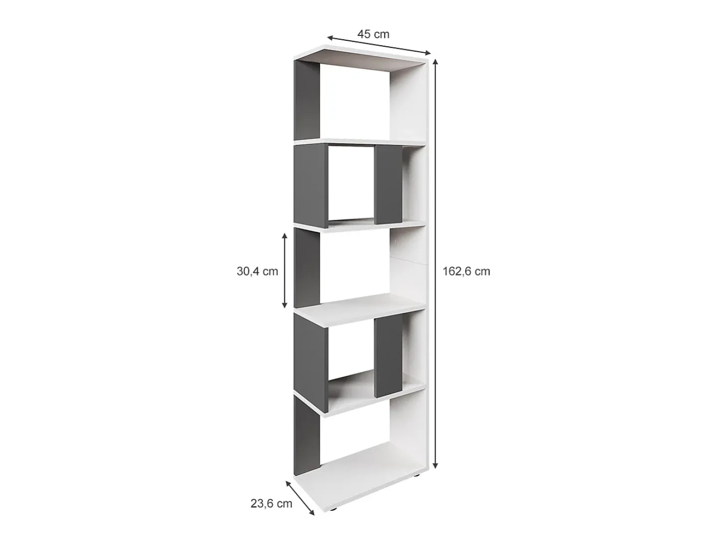 Raumteiler antracite/branco 45x23.6x162.6