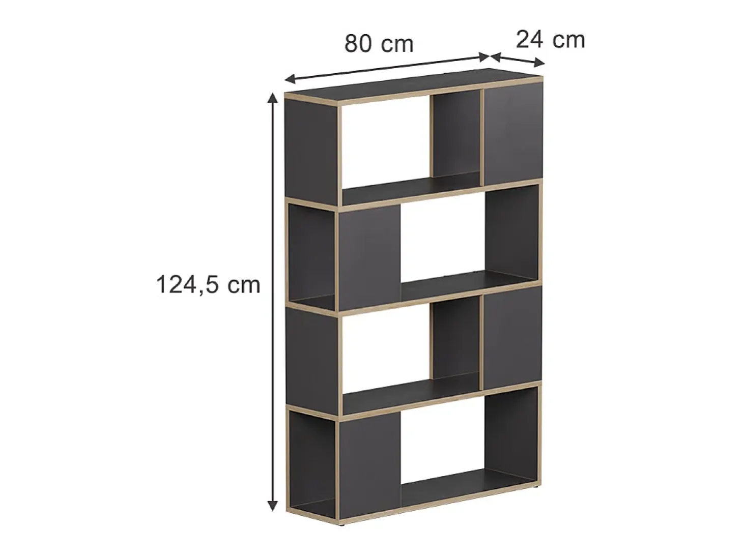 Raumteiler antracite/carvalho 80x24x124.5 eneos