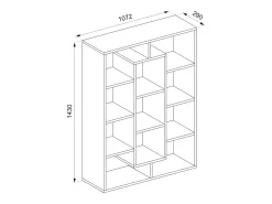 Raumteiler branco 107.2x29x143