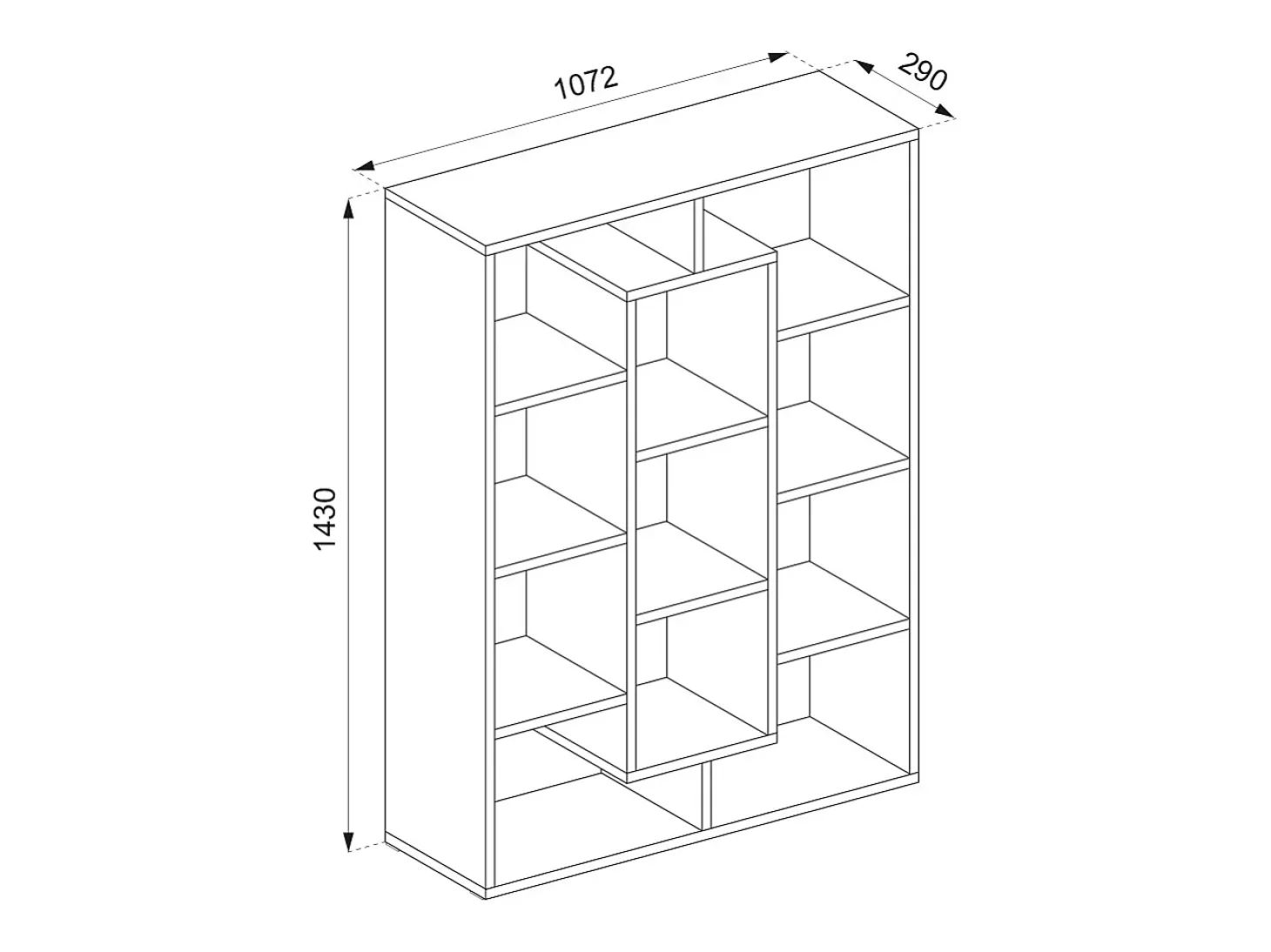 Raumteiler branco 107.2x29x143