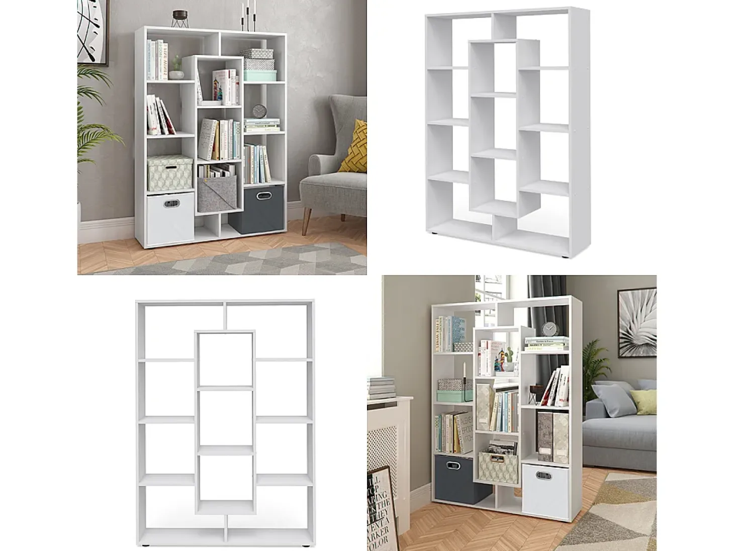 Raumteiler branco 107.2x29x143