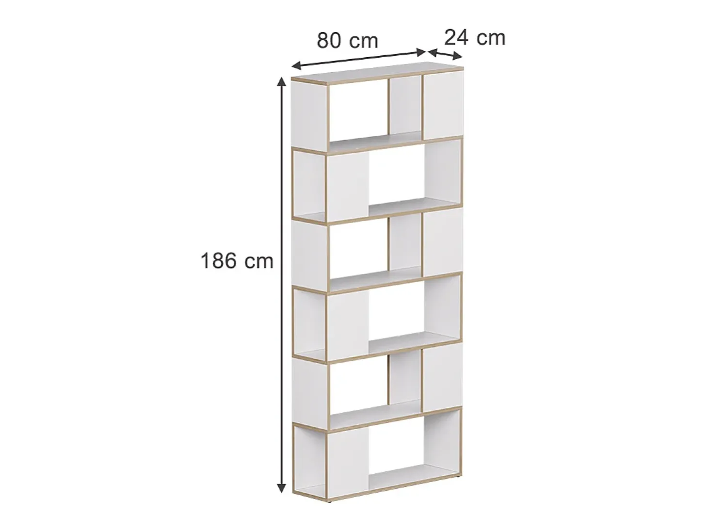 Raumteiler branco/carvalho 80x24x186 eneos
