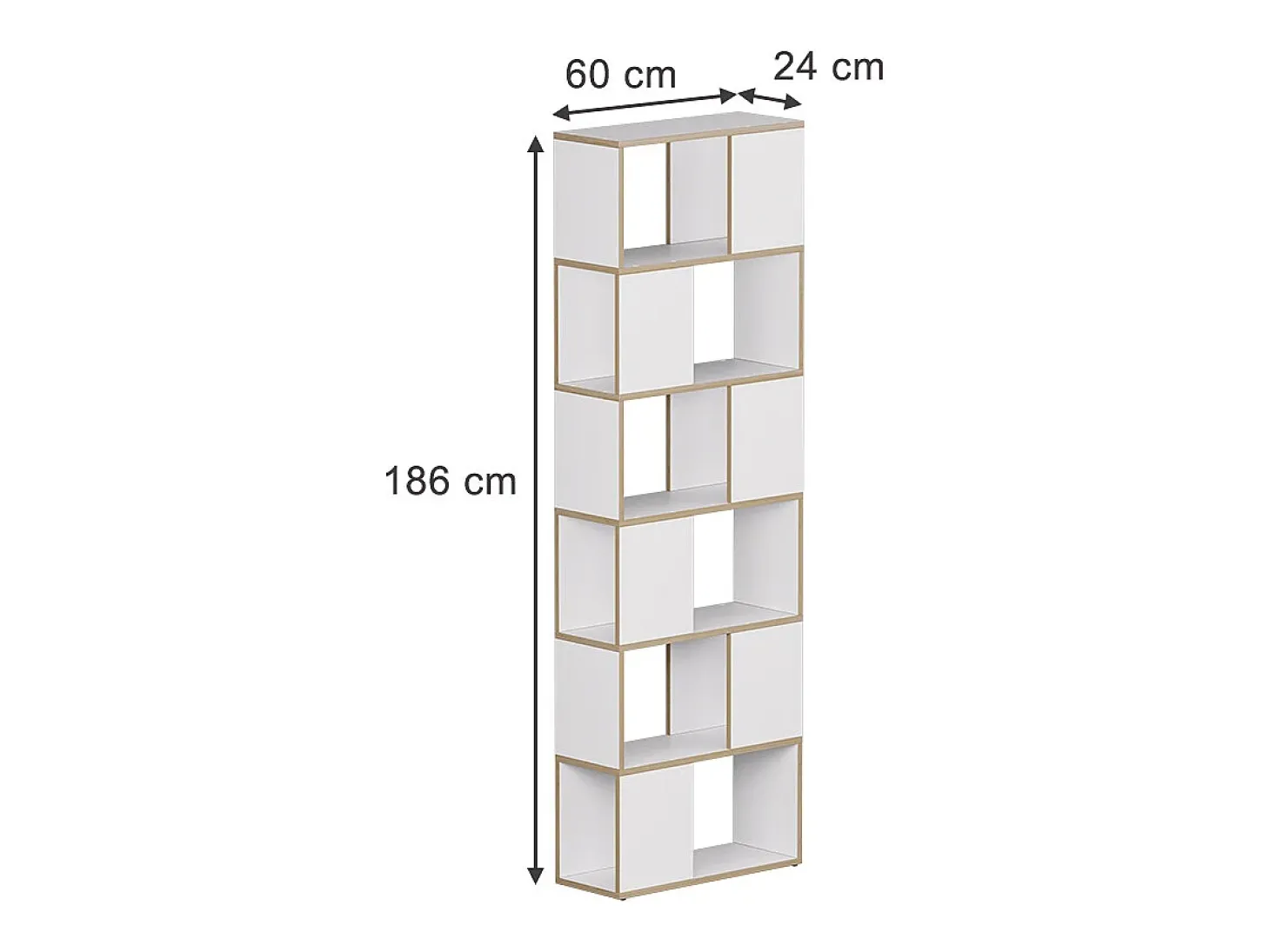 Raumteiler branco/carvalho 60x24x186 eneos