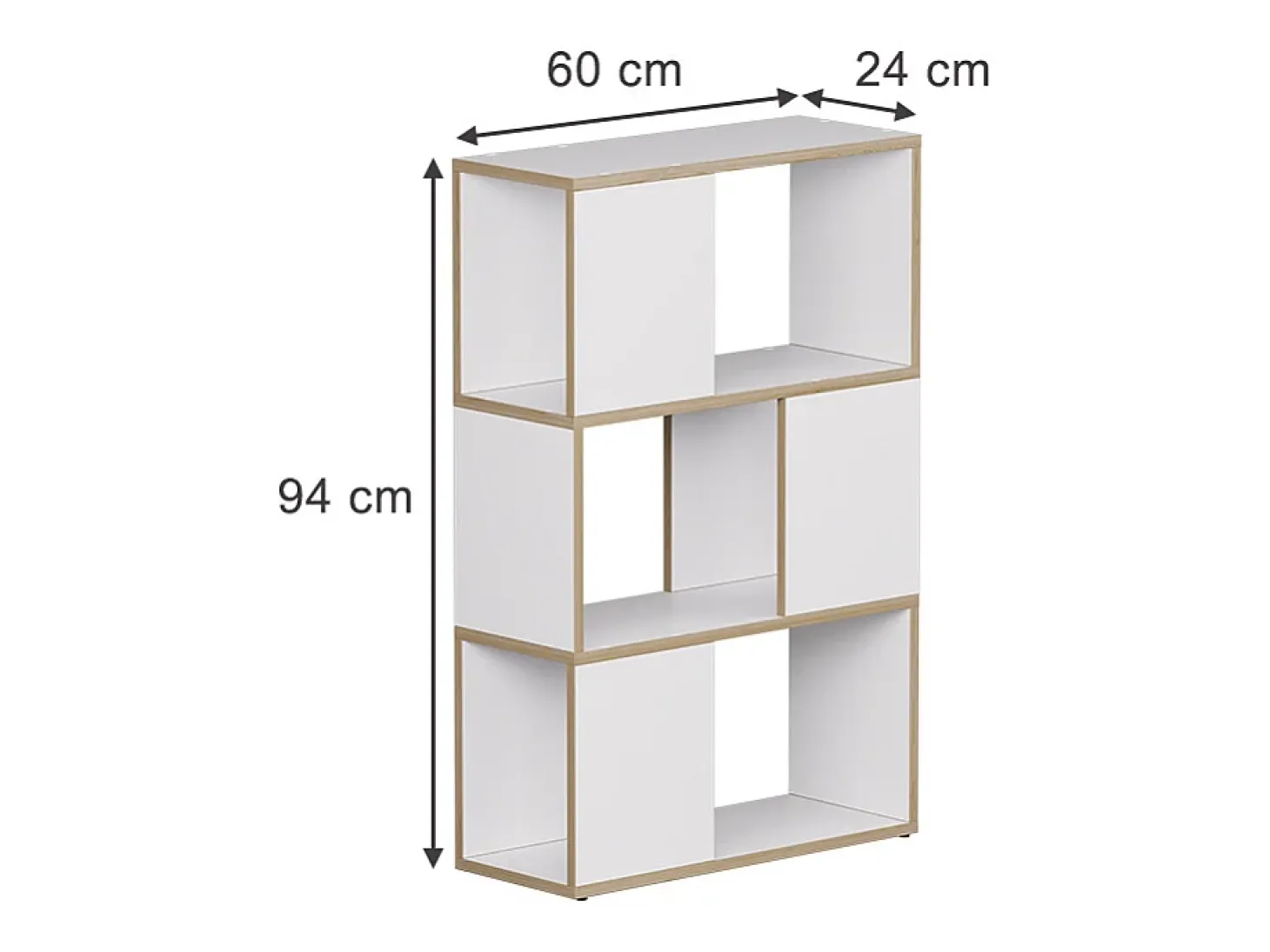 Raumteiler branco/carvalho 60x24x94 eneos