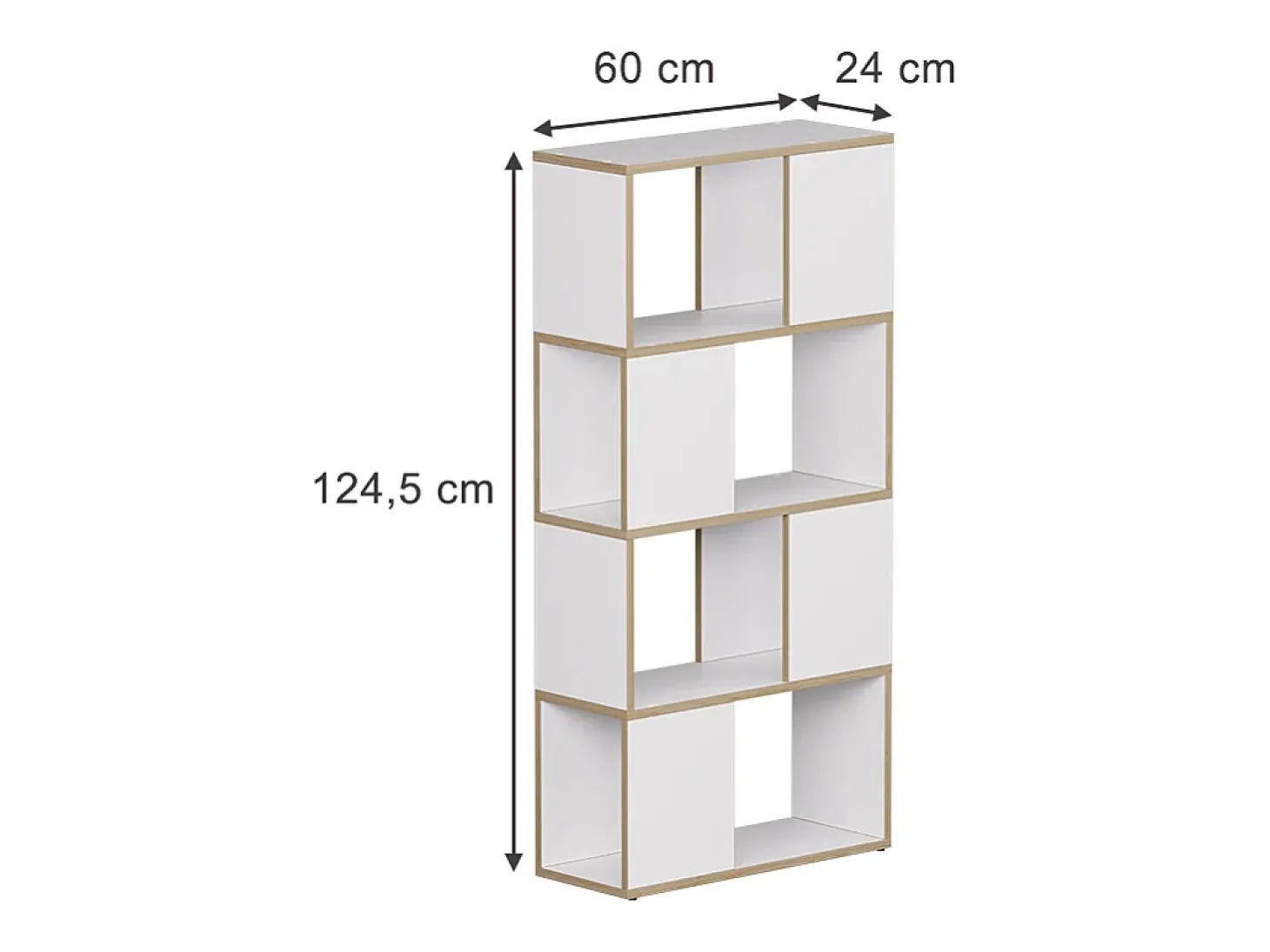 Raumteiler branco/carvalho 60x24x124.5 eneos