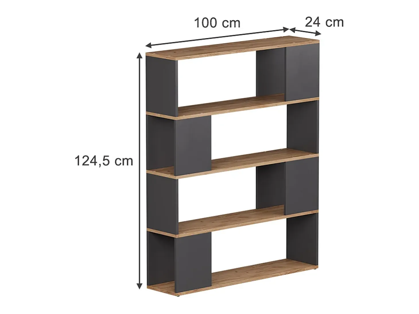 Raumteiler carvalho antracite/goldkraft 100x24x124.5 eneos