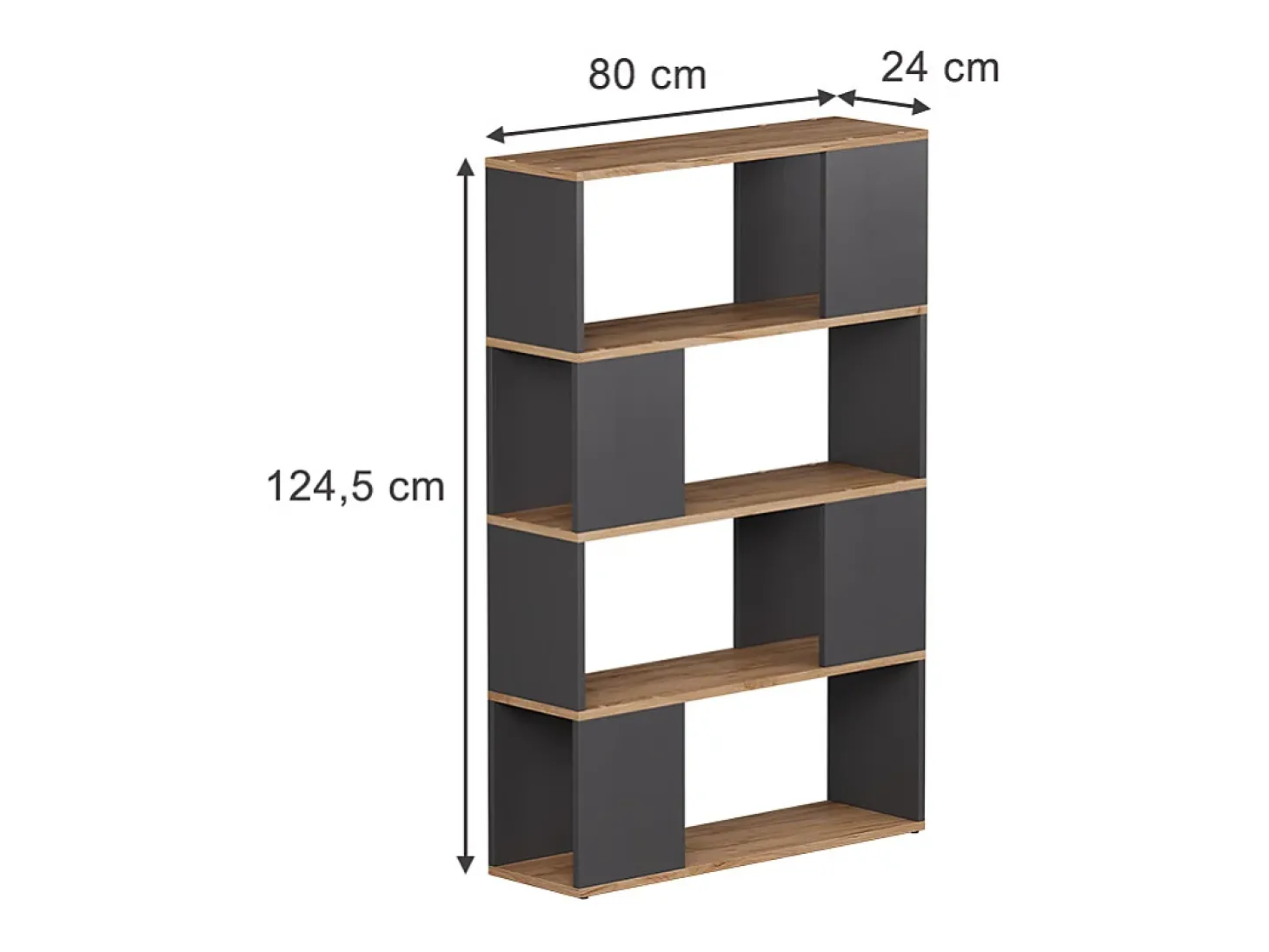 Raumteiler carvalho antracite/goldkraft 80x24x124.5 eneos