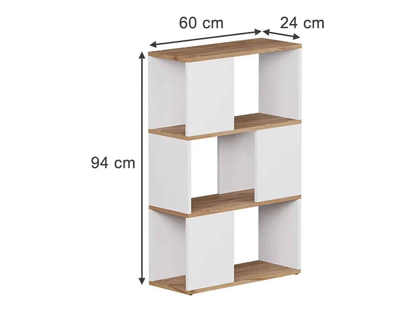 Raumteiler carvalho branco/dourado 60x24x94 eneos