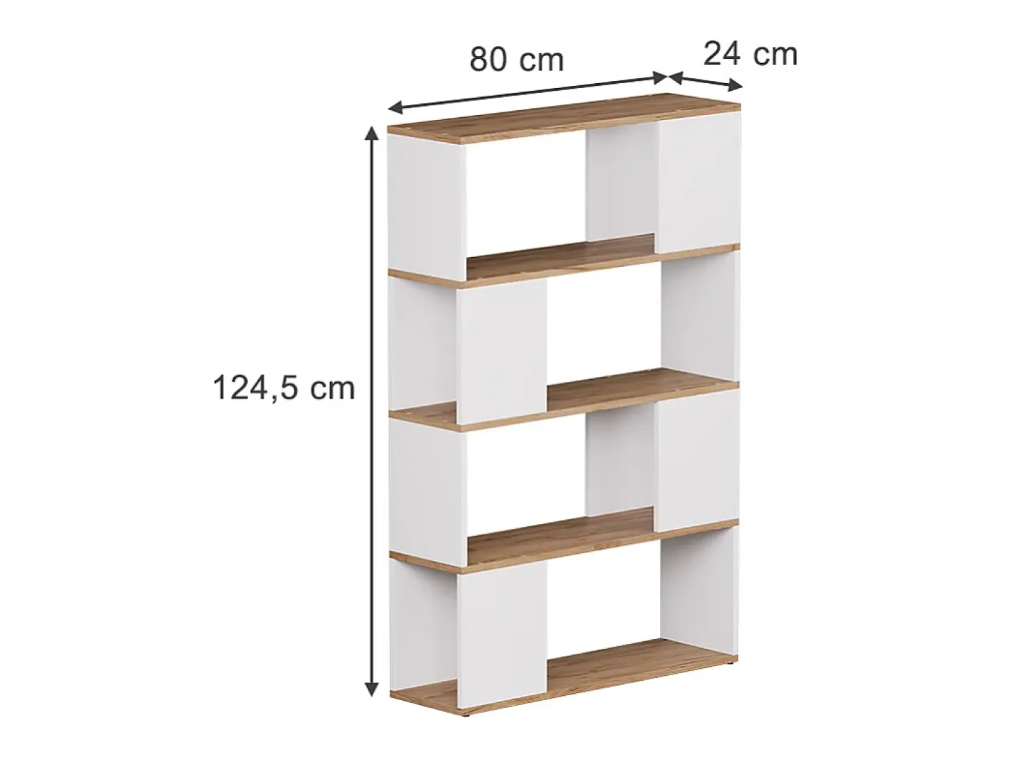 Raumteiler carvalho branco/dourado 80x24x124.5 eneos
