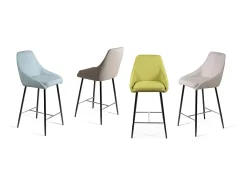 Ray - Banqueta de tecido verde - Conjunto de 1 peça