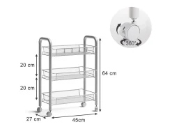 Recipiente com rodas branco 45x27x64 tarro