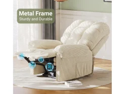 Relax poltrona poltrona poltrona elétrica, cadeira de lazer ajustável com USB, encosto ajustável, anti -estático com apoio para os pés - 96x97x104cm bege bege bege