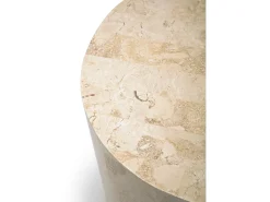 Rodada 1 - Mesa de centro (85 x 85 x 28h) em pedra fóssil bege