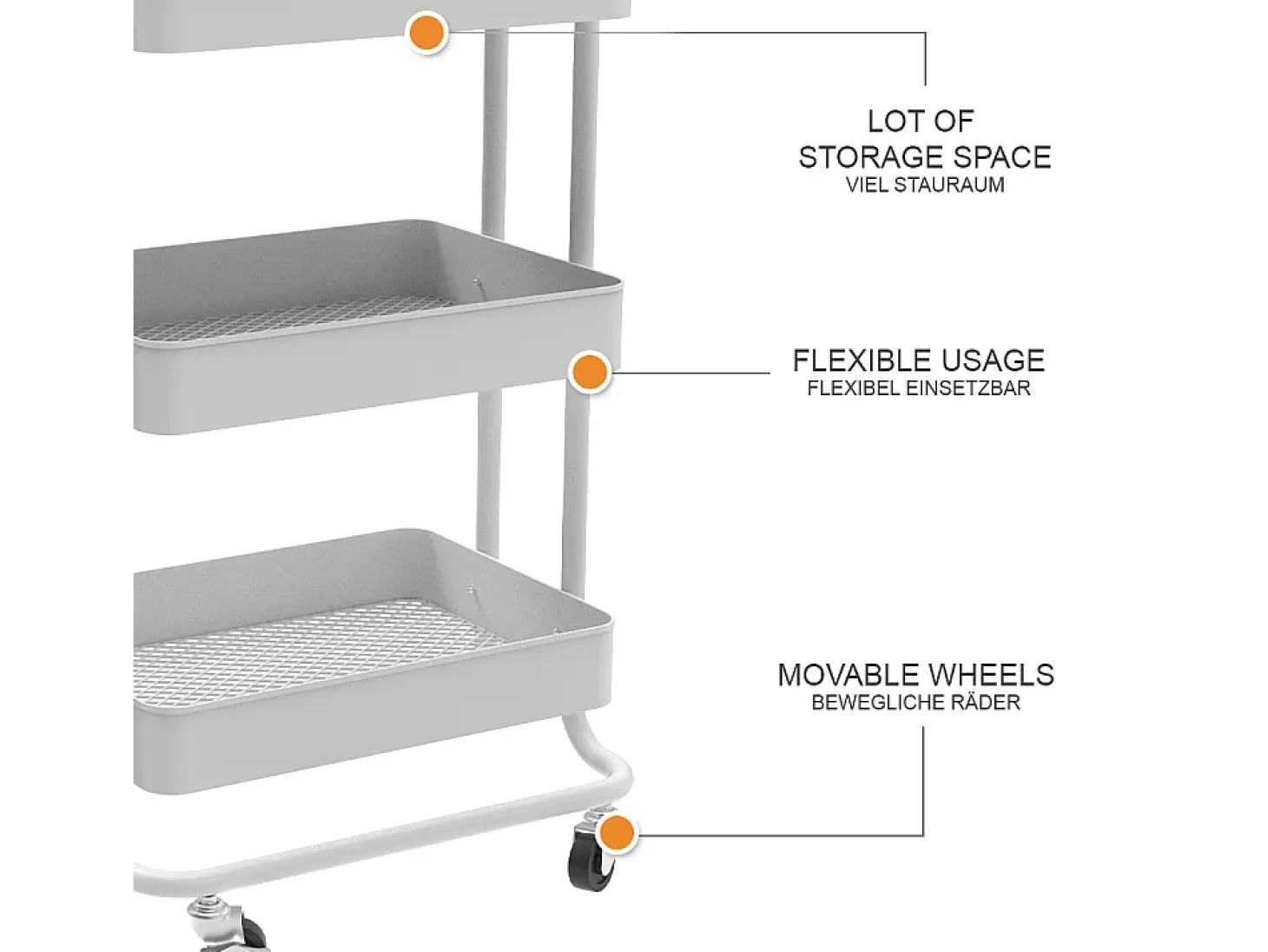 Roll container branco 45.9x34x78.7 tron