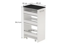 Roll container branco/antracite 30x46x84.8 rivo