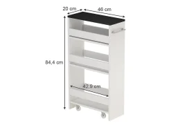 Roll container branco/antracite 20x46x84.4 rivo
