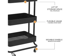 Roll container preto 45.9x34x78.7 tron
