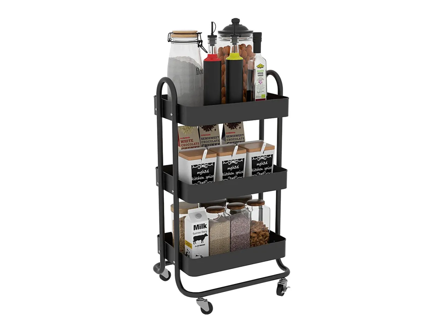 Roll container preto 45.9x34x78.7 tron