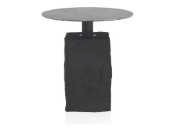 Round side table with poly resin base mgo